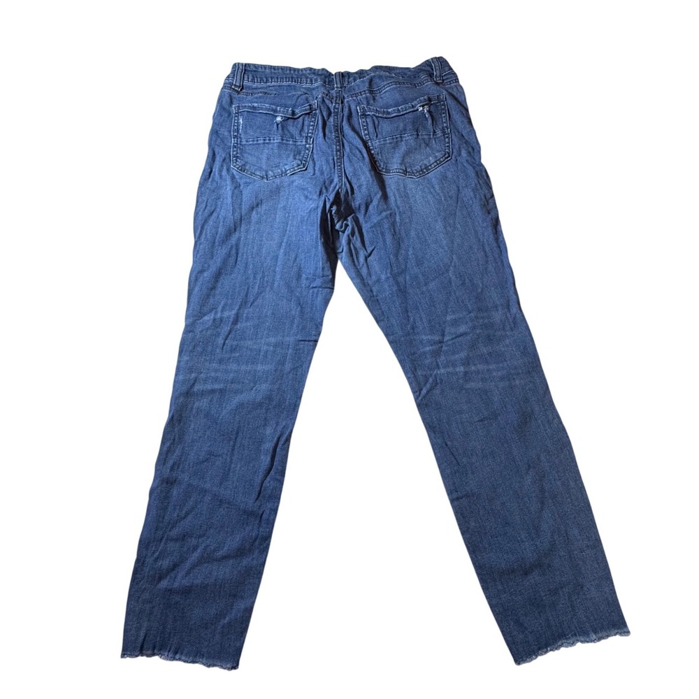 Refuge Women Blue Denim Distressed Straight Leg Jeans Size‎ 12